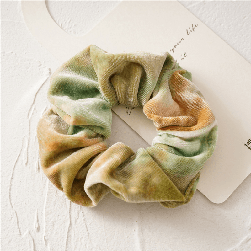 Gruen Batik Samt Velvet Scrunchie Haargummi