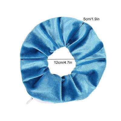Scrunchies mit 12cm Durchmesser - Velvet Samt Haargummi mit Reissverschluss