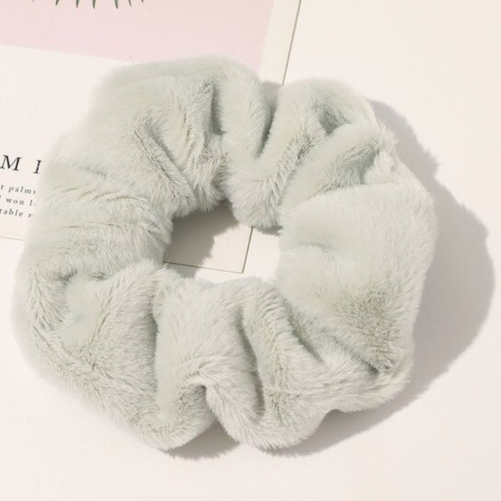 Hellgruenes Damen Scrunchie Haargummi Scrunchies Pluesch Fluffy online kaufen