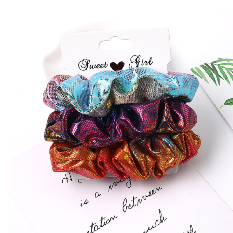 Metallic Style Scrunchies Haargummis für Damen