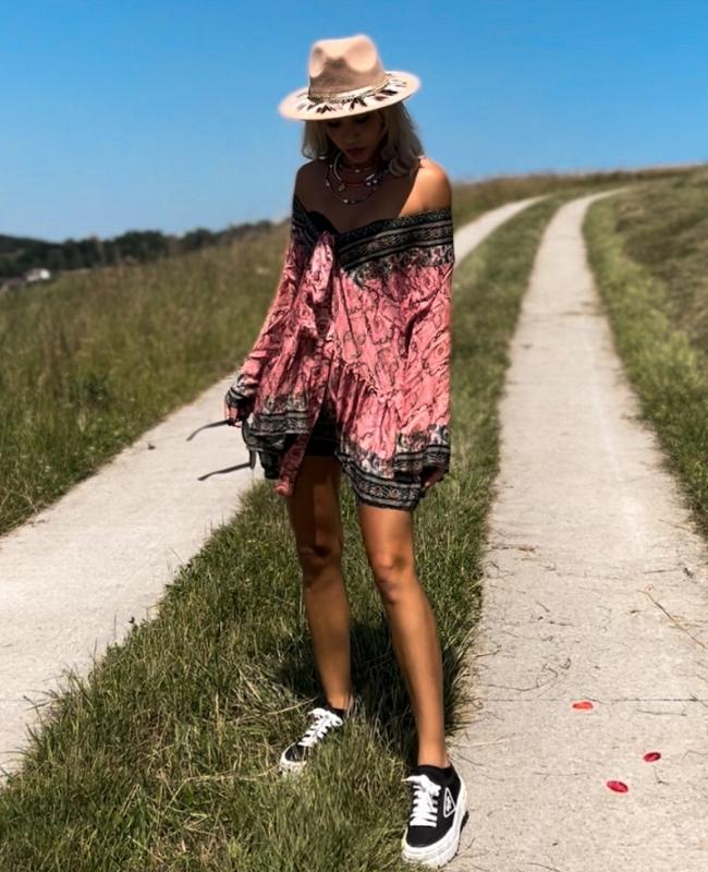 Damen Kimono Blusen Kleid mit Paisley Muster - Seidenkleid online kaufen