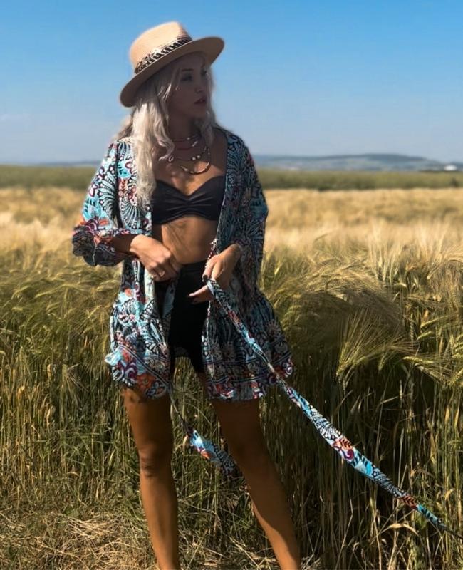 Boho Kimono Kleidchen aus 100% Seide - Sommerkleidchen online kaufen Schweiz