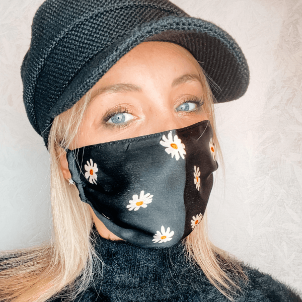 Schwarze Seidenmaske Margeritli
