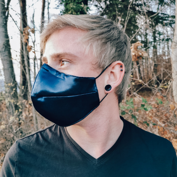 Herren Seidenmaske mit Nasenbügel und Filter | Stoffmaske aus Seide für Männer | Männermasken Schweiz | Masken für Herren mit Stil | Silk Masks Switzerland