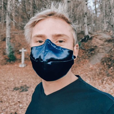 Herren Seidenmaske mit Nasenbügel und Filter | Stoffmaske aus Seide für Männer | Männermasken Schweiz | Masken für Herren mit Stil | Silk Masks Switzerland