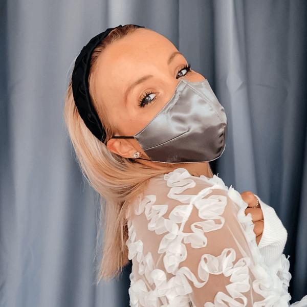 Seidenmaske Silber Secret