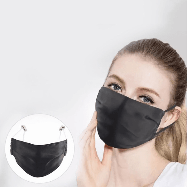 Seidenmasken für Herren und Damen | Stoffmaske aus Seide | Silk Mask Schweiz | Fashion Seidenmaske | Covid-Schutz Seide | Schwarze Seidenmaske