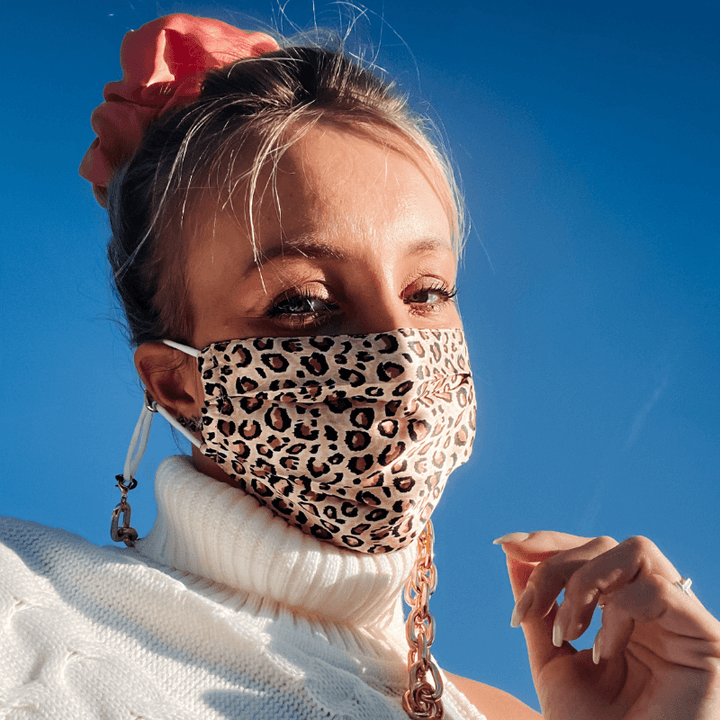 Leopard Seidenmaske Mundschutz Gesichtsmaske Fashion Style Schweiz