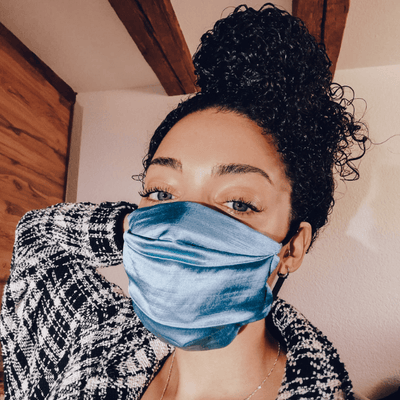 Seidenmaske blau | Seiden Stoffmaske für Damen und Herren | Seidenmaske kaufen Schweiz