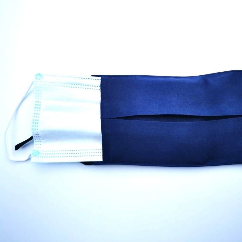 Dunkelblaue Seidenmasken aus Maulbeer Seide Mulberry Silk - Filtereinlage Einwegmasken Einlage