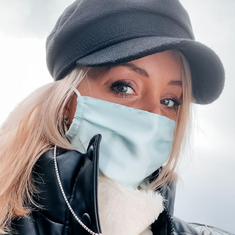 Hellblau Seidenmasken Schweiz - Maulbeerseide Mulberry Silk Schutzmasken 