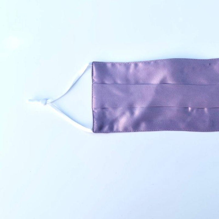 Violette Seidenmaske Erwachsene - Mundschutzmaske aus Maulbeer Seide Mulberry Silk - Hochwertige Flieder Farbige Seidenmasken