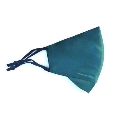 Gruene Seidenmaske mit Kinn Schutz und Nasenbuegel - Hochwertige Mundschutzmaske