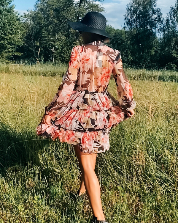 Sommerkleid Damen Bohemian Skaterkleid Blumenprint Flora