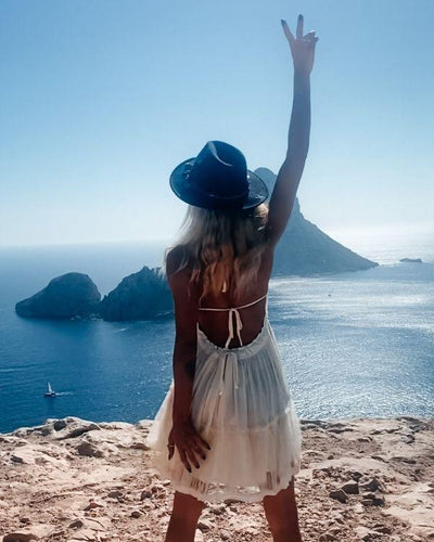 Ibiza Boho Sommerkleid Damen - Ruffeld Hippie Style Kleidung kaufen Schweiz