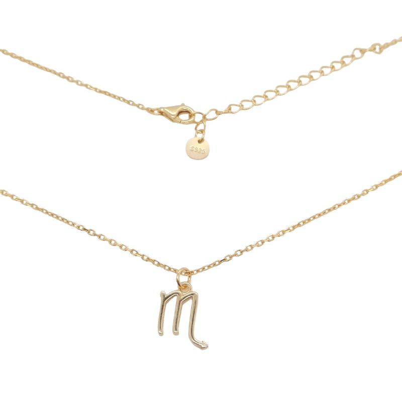 Sterling Silber 925 Halskette vergoldet mit Skorpion Sternzeichen Symbol