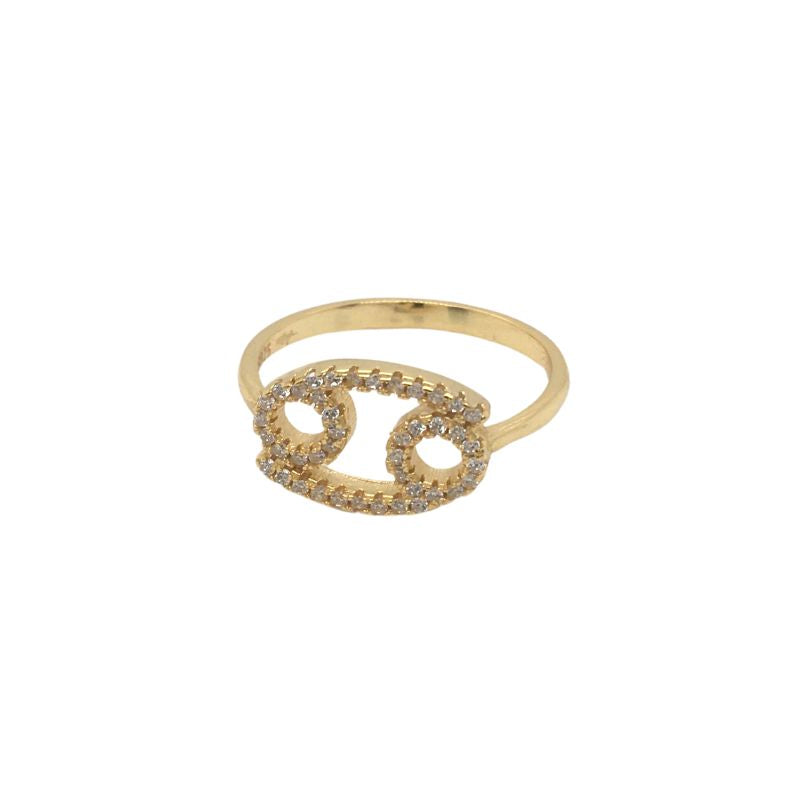 Krebs Sternzeichen Fingerring Ring aus Sterling Silber 925 mit Zirkonia Steinen 