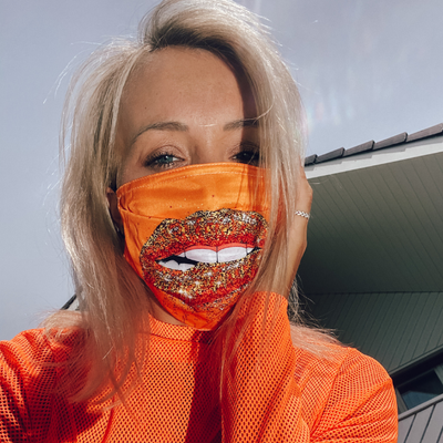 Damen Maske Labios Naranja
