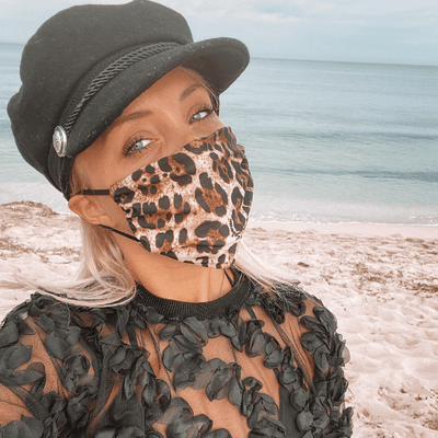 Stoffmaske mit Leopard Muster | Animal Print Maske Damen | Schweiz Maske kaufen