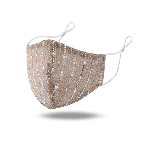 Glitzer Stoffmaske Schweiz kaufen | Stoffmaske mit Glitzer Effekten und einstellbaren Gummibändern | Fashion Style Maske Corona Schweiz