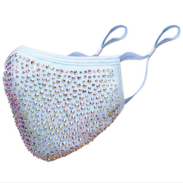 Glitzer Stoffmaske Schweiz | Mundschutz Maske mit Glitzersteinen | Fashion Maske Glitzer Nieten | Glitter Mask