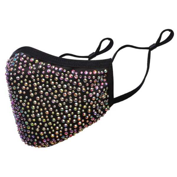Glitzer Stoffmaske Schweiz | Mundschutz Maske mit Glitzersteinen | Fashion Maske Glitzer Nieten | Glitter Mask