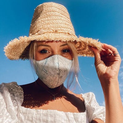 Kettenmaske Blau Worldmap