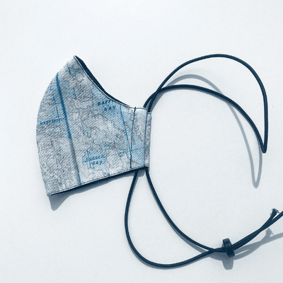 Kettenmaske Blau Worldmap