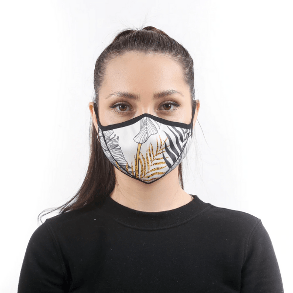 Stoffmaske mit Öffnung zum Trinken und Essen | Maske mit Klappe | Stylische Fashion Maske Schweiz | Maske mit Trinköffnung
