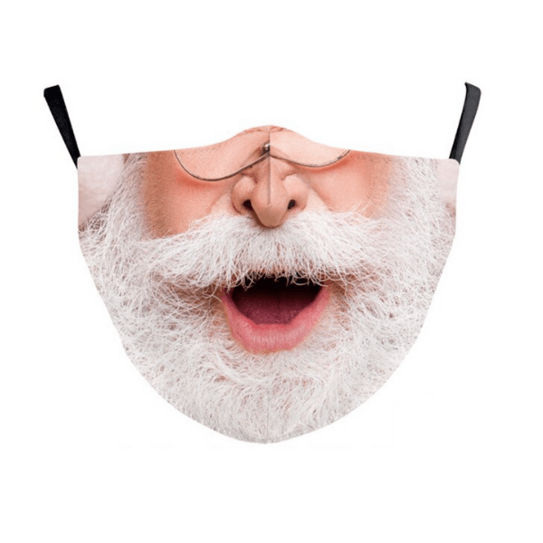 Stoffmaske Weihnachtsmann | Weihnachtsmaske Schweiz kaufen | Mann Gesicht auf Maske | Santaclaus Maske | Fashion Stoffmasken