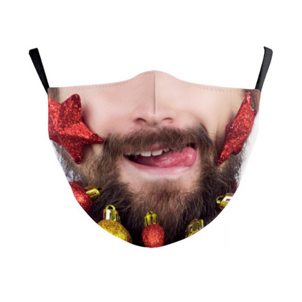 Stoffmaske Weihnachtsmann | Weihnachtsmaske Schweiz kaufen | Mann Gesicht auf Maske | Santaclaus Maske | Fashion Stoffmasken