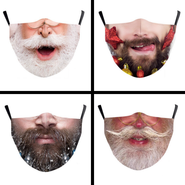 Stoffmaske Weihnachtsmann | Weihnachtsmaske Schweiz kaufen | Mann Gesicht auf Maske | Santaclaus Maske | Fashion Stoffmasken