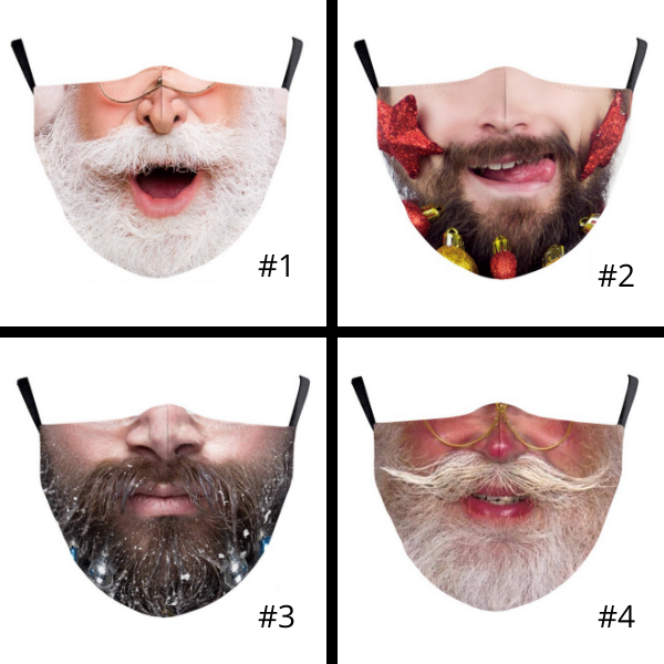 Stoffmaske Weihnachtsmann | Weihnachtsmaske Schweiz kaufen | Mann Gesicht auf Maske | Santaclaus Maske | Fashion Stoffmasken