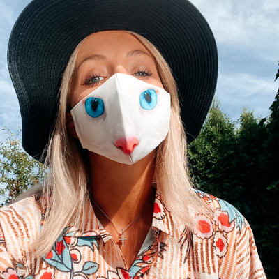 Blaue Maske Cat Eye