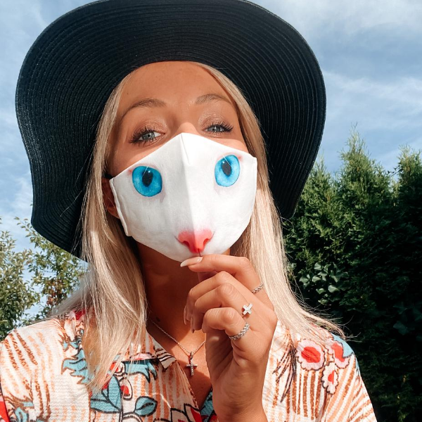 Blaue Maske Cat Eye