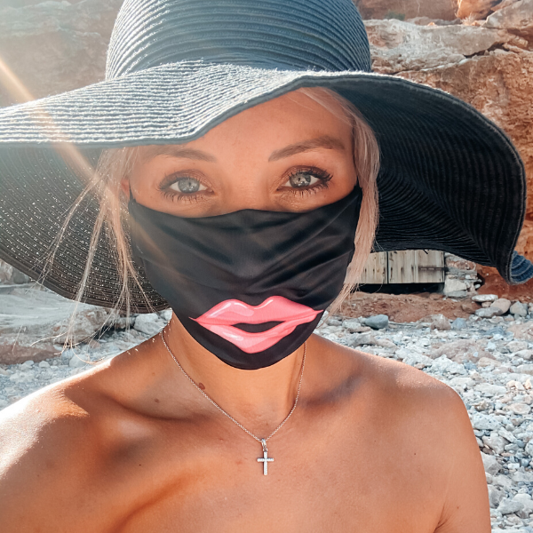 Stoffmaske Pink Lips