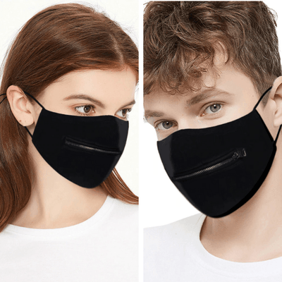 Stoffmaske mit Reissverschluss | Reissverschluss Maske für Männer und Frauen 