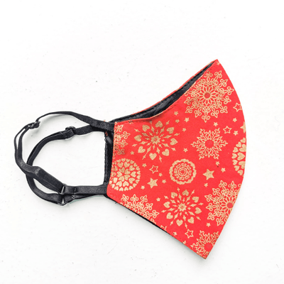 Seiden-Stoffmaske Red Golden Snowflake