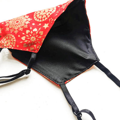 Seiden-Stoffmaske Red Golden Snowflake