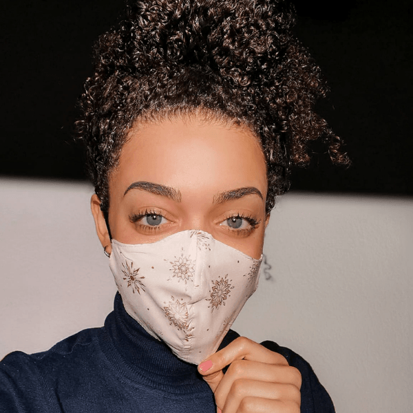 Seiden-Stoffmaske White Golden Snowflake