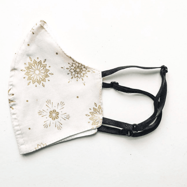Seiden-Stoffmaske White Golden Snowflake