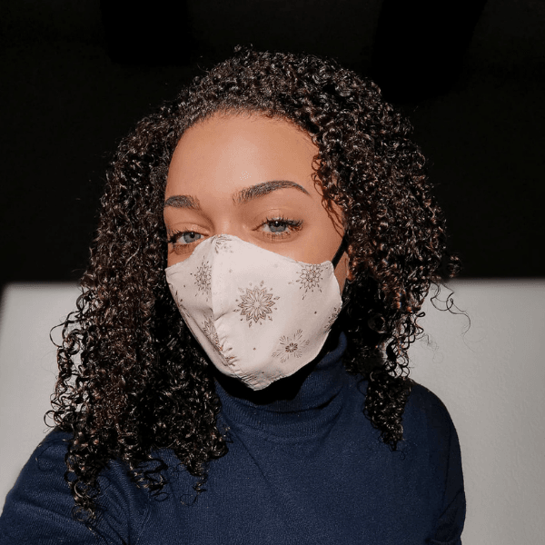 Seiden-Stoffmaske White Golden Snowflake