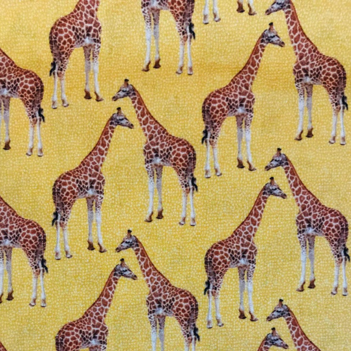 Maske Baumwolle Gelb mit Giraffen