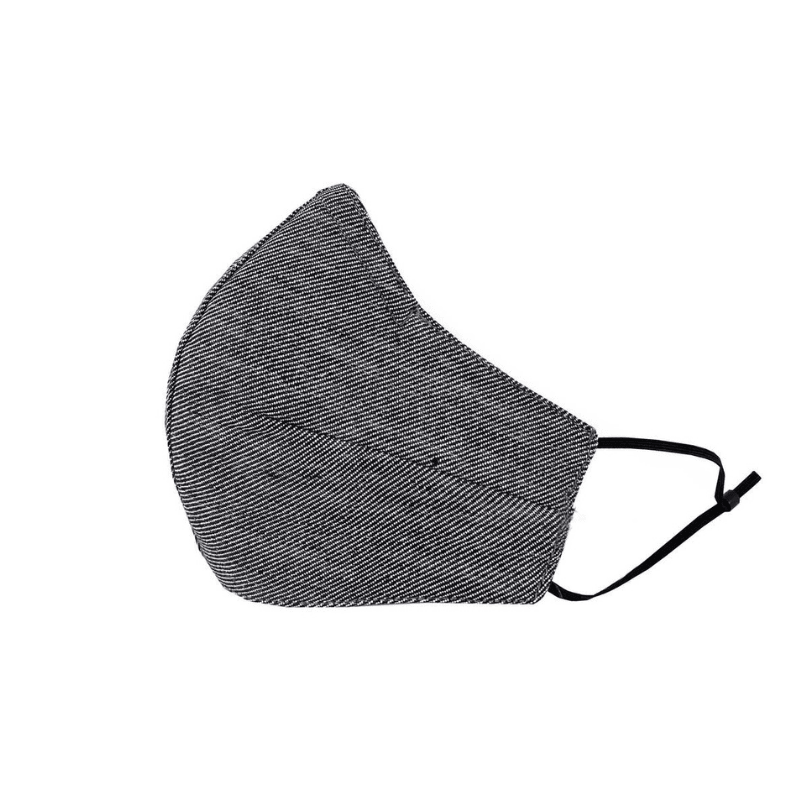 Stoffmaske Damen und Herren in schwarz-weiss-grau | Hochwertige Unisex Maske