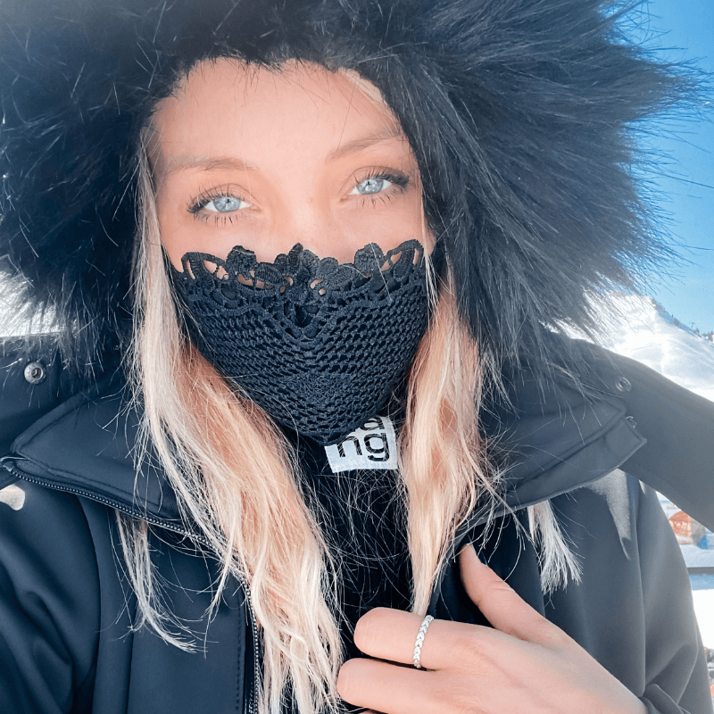 Schwarze Spitzenmaske Elegant Chic 