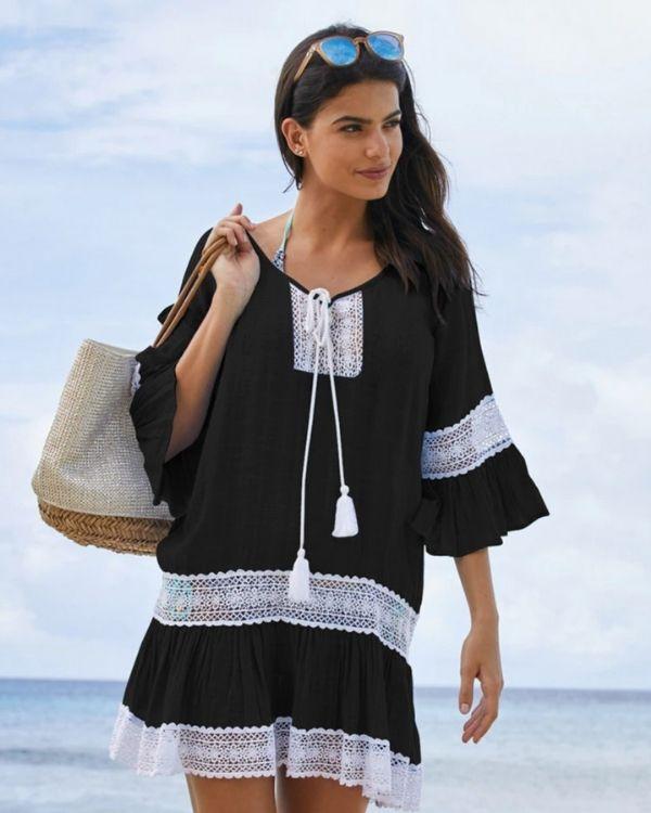 Damen Strandkleid Tunika | Lockeres Sommerkleid im Boho Beach Style