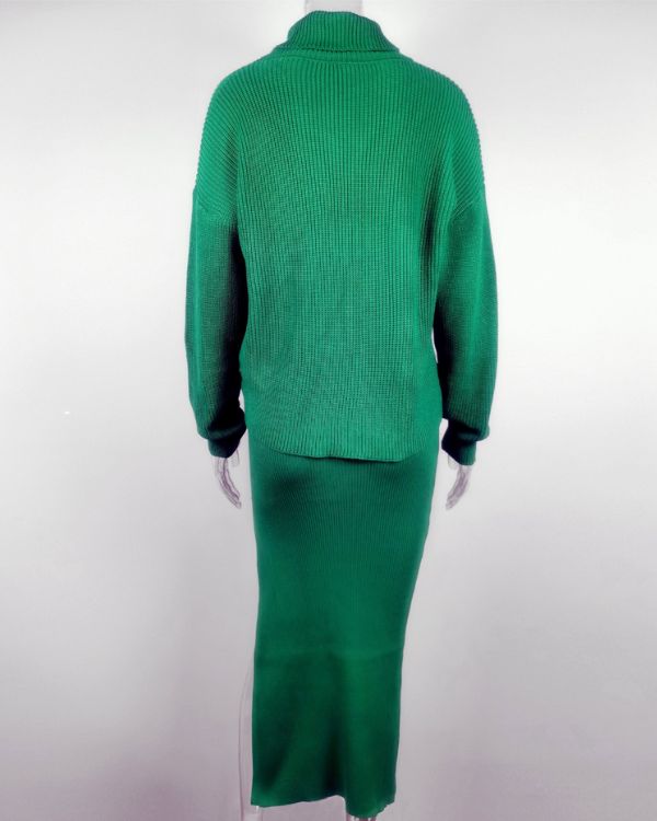 Grippter Knitted Strick Rollkragen Pullover mit Jupe mit Schlitz auf der Seite
