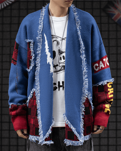 Boho Steetstyle Herren Cardigan Kimono Strickjacke
