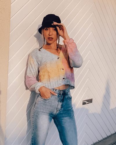 Pastell Farben Cardigan Strickjacke Damen