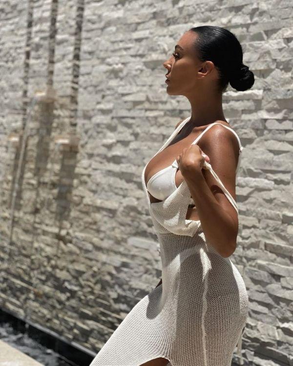 Elegantes Damen Boho Sommerkleid Maxikleid Feinstrick Crochet